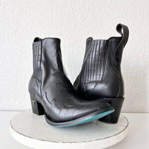 NEW Lane CHELSEA Womens Cowboy Bootie 11 Cowgirl Western Black Short Ankle Boots